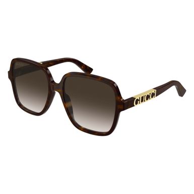 Gucci Ladies' Injection Sunglasses - Havana/Brown Lens