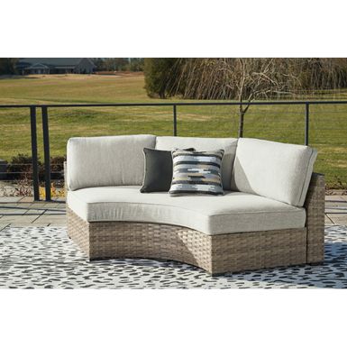 Calworth Curved Loveseat with Cushion