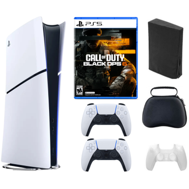 Sony - PS5 PlayStation 5 Bundle with Call of Duty: Black Ops 6 Game, Accessories and Extra White Controller