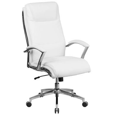 Alamont Home - Rebecca Contemporary Leather/Faux Leather Executive Swivel Office Chair - White