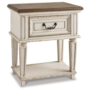 Chipped White Realyn One Drawer Night Stand