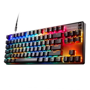 SteelSeries - Apex 9 TKL Wired OptiPoint Adjustable Actuation Switch Gaming Keyboard with RGB Lighting - Black