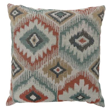 Contemporary Fabric 21" x 21" Throw Pillows in Multi-color (Set of 2)