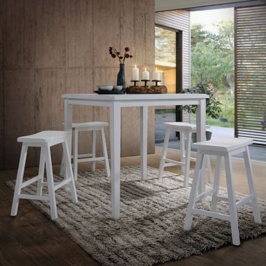 ACME Gaucho 5Pc Pack Counter Height Table Set, White