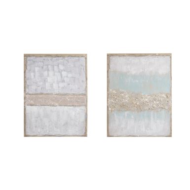 Multi Radiant Flatland Hand Embellished Glitter 2-piece Canvas Wall Art Set See below