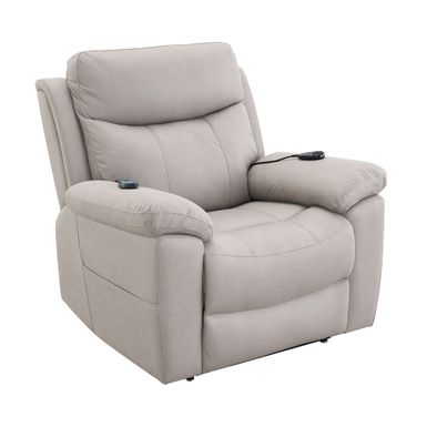 ACME Chriki Power Recliner w/Lift & Heating & Massage in Light Gray Polished Microfiber