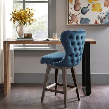 Enzo Swivel Dark Blue Counter Stool