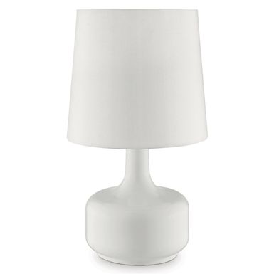 Contemporary Modern Metal Base Table Lamp in White