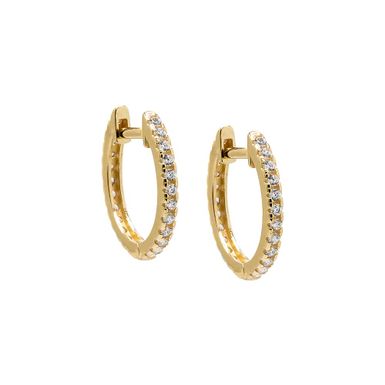 CZ Pave Cartilage Huggie Earring 14K