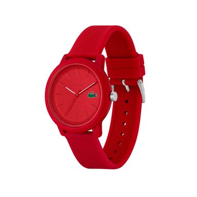 Lacoste  - Mens 12.12 All Red Silicone Strap Watch