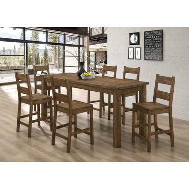 Coleman 5-piece Counter Height Dining Set Rustic Golden Brown