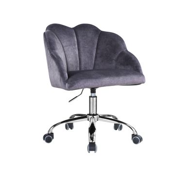 ACME Rowse Office Chair, Dark Gray Velvet & Chrome Finish