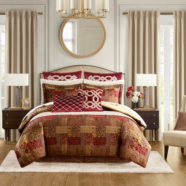 Red Galleria 4 Piece Red Comforter Set Cal King