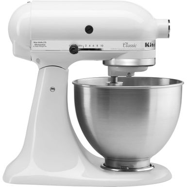 KitchenAid - Classic Series 4.5 Quart Tilt-Head Stand Mixer - K45SSWH - White