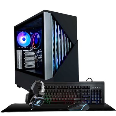 Periphio Reaper Gaming PC Computer | AMD Ryzen 5 5600G | Radeon Vega 7 Graphics | 1TB Solid State (SSD) | 16GB DDR4 RAM | Windows 11 | RGB Elite 4-in-1 Gaming Bundle