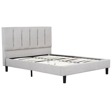 Harper Queen Grey Upholstered Tufted Platform Bed