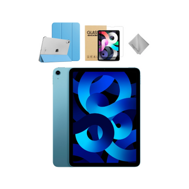 Apple - 10.9-Inch iPad Air - Latest Model - (5th Generation) with Wi-Fi - 256GB - Blue With Blue Case Bundle