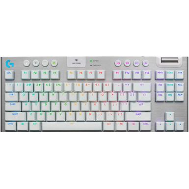 Logitech - G915 X LIGHTSPEED TKL Wireless Mechanical GL Brown Tactile Switch Gaming Keyboard for PC/Mac with RGB Backlighting - White