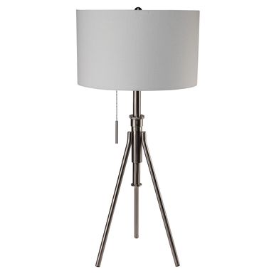 Contemporary Metal 16-inch Table Lamp in Brushed Steel