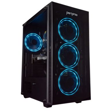 Periphio Gaming Desktop Computer Tower PC, Intel Quad Core i5 3.1GHz, 8GB RAM, 120GB SSD + 1TB 7200 RPM HDD, Windows 10, GeForce GTX 1650 4GB Overclocked Edition Graphics Card RGB HDMI Wi-Fi