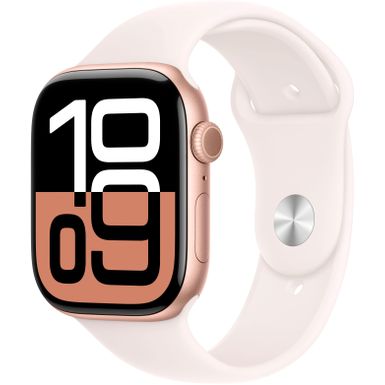 Apple Watch Series 10 (GPS) 46mm Aluminum Case with Light Blush Sport Band - M/L - Rose Gold - (2024)