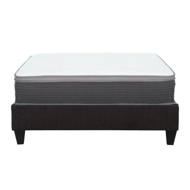 Carter Full Dark Grey Platform Bed w. Equilibria 12 in. Pocket Spring Mattress