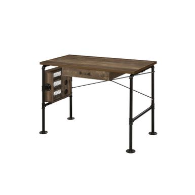 ACME Endang Writing Desk, Weathered Oak & Black Finish