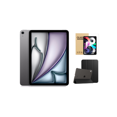 Apple - 11-inch iPad Air (Latest Model) M2 chip Wi-Fi 512GB - Space Gray With Black Case Bundle