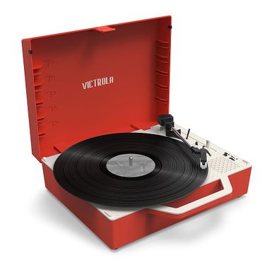 Victrola - Re-Spin Sustainable Bluetooth Suitcase Record Player - Poinsettia Red