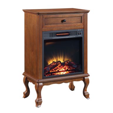 ACME Eirene Fireplace, Walnut Finish