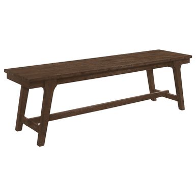 Reynolds Rectangular Trestle Base Dining Bench Brown Oak