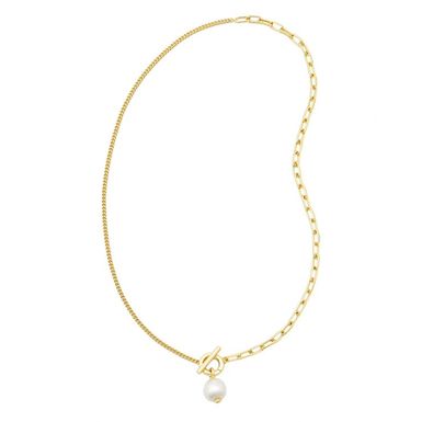 Kendra Scott Leighton Pearl Chain Necklace (Gold/White Pearl)