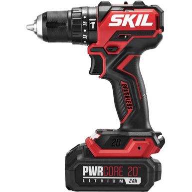 SKIL PWR CORE 20 Brushless 20V 1/2 IN. Compact Hammer Drill Kit - Black/Red