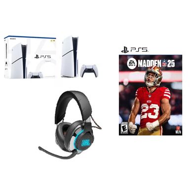 PlayStation 5 Slim 1TB Disc + Madden 25 + JBL Quantum 810