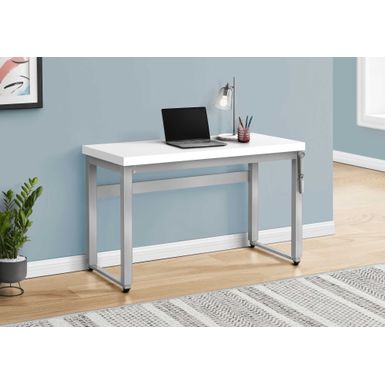 Computer Desk/ Home Office/ Standing/ Adjustable/ 48"L/ Work/ Laptop/ Metal/ Laminate/ White/ Grey/ Contemporary/ Modern