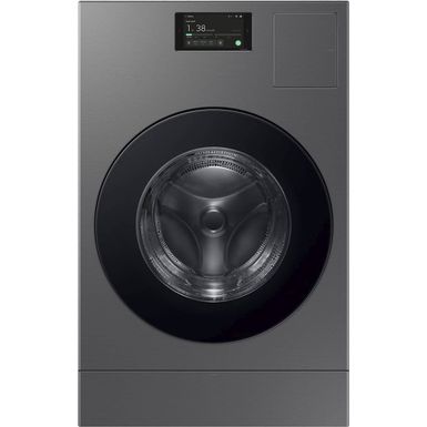 Samsung - Bespoke AI 5.3 Cu. Ft. All-in-One Front Load Washer & Dryer Combo with Super Speed Wash and Ventless Heat Pump Dryer - Dark Steel