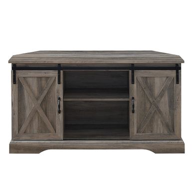 Walker Edison - Modern Farmhouse TV Stand for TVs up to 58 - Grey Wash