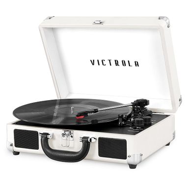 Victrola - Journey Bluetooth Suitcase Record Player with 3-speed Turntable - White