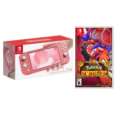 Nintendo - Switch LITE Coral + Pokémon Scarlet BUNDLE