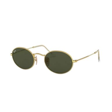 Ray-Ban Oval Sunglasses (RB3547-001-31, Gold/Green)