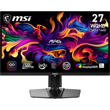 MSI - MAG271QPXQDOLED 27" OLED QHD 360Hz 0.03ms FreeSyncPremium Gaming Monitor with HDR400 (DisplayPort, HDMI, USB-C) - Black