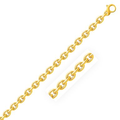 14k Yellow Gold Polished Cable Motif Bracelet (7.5 Inch)