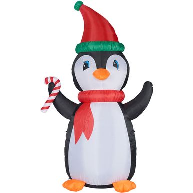 Christmas Time 10-Ft. Tall Penguin with RGB Lights and Storage Bag, Prelit Outdoor Christmas Inflatable