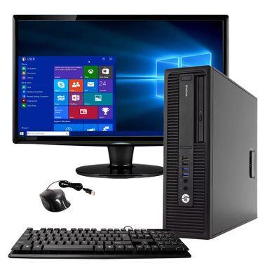 HP EliteDesk 800G2 Desktop Computer, 3.2 GHz Intel i5 Quad Core, 16GB DDR4 RAM, 250GB HDD, Windows 10 Professional 64bit, New 24in LCD (Refurbished)