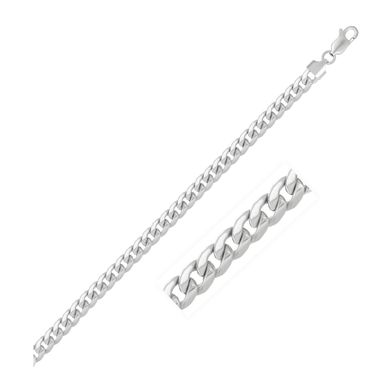 5.5mm 14k White Gold Light Miami Cuban Bracelet (8.5 Inch)