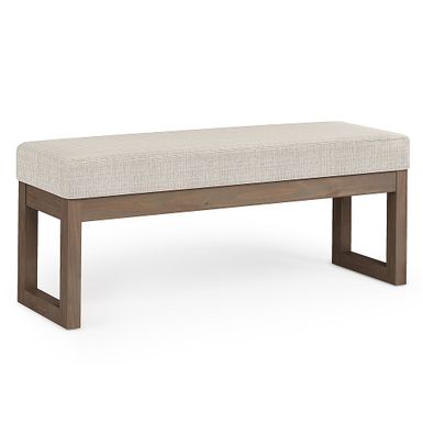 Simpli Home - Milltown Large Ottoman Bench - Platinum