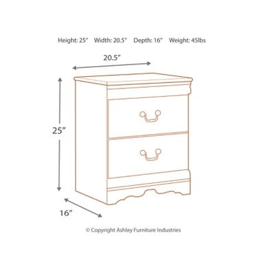 White Anarasia Two Drawer Night Stand