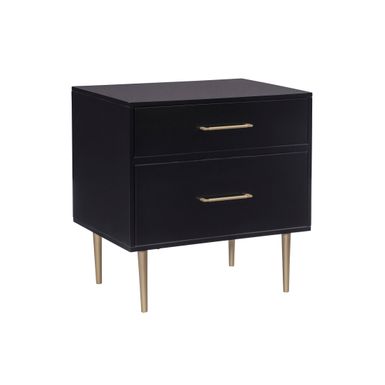 Thornaby Two Drawer Nightstand Black