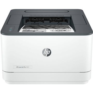 HP - LaserJet Pro 3001dw Wireless Black-and-White Laser Printer - White