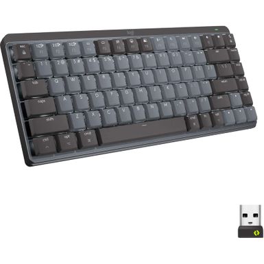 Logitech - MX Mechanical Mini Compact Wireless Mechanical Tactile Switch Keyboard for Windows/macOS with Backlit Keys - Graphite